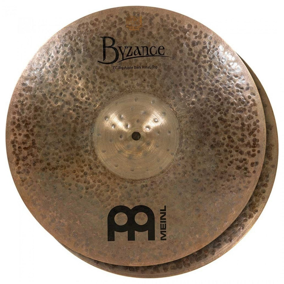 Meinl Byzance Dark 15 inch Big Apple Dark Hi-Hat Cymbal B15BADAH - Into Music Store