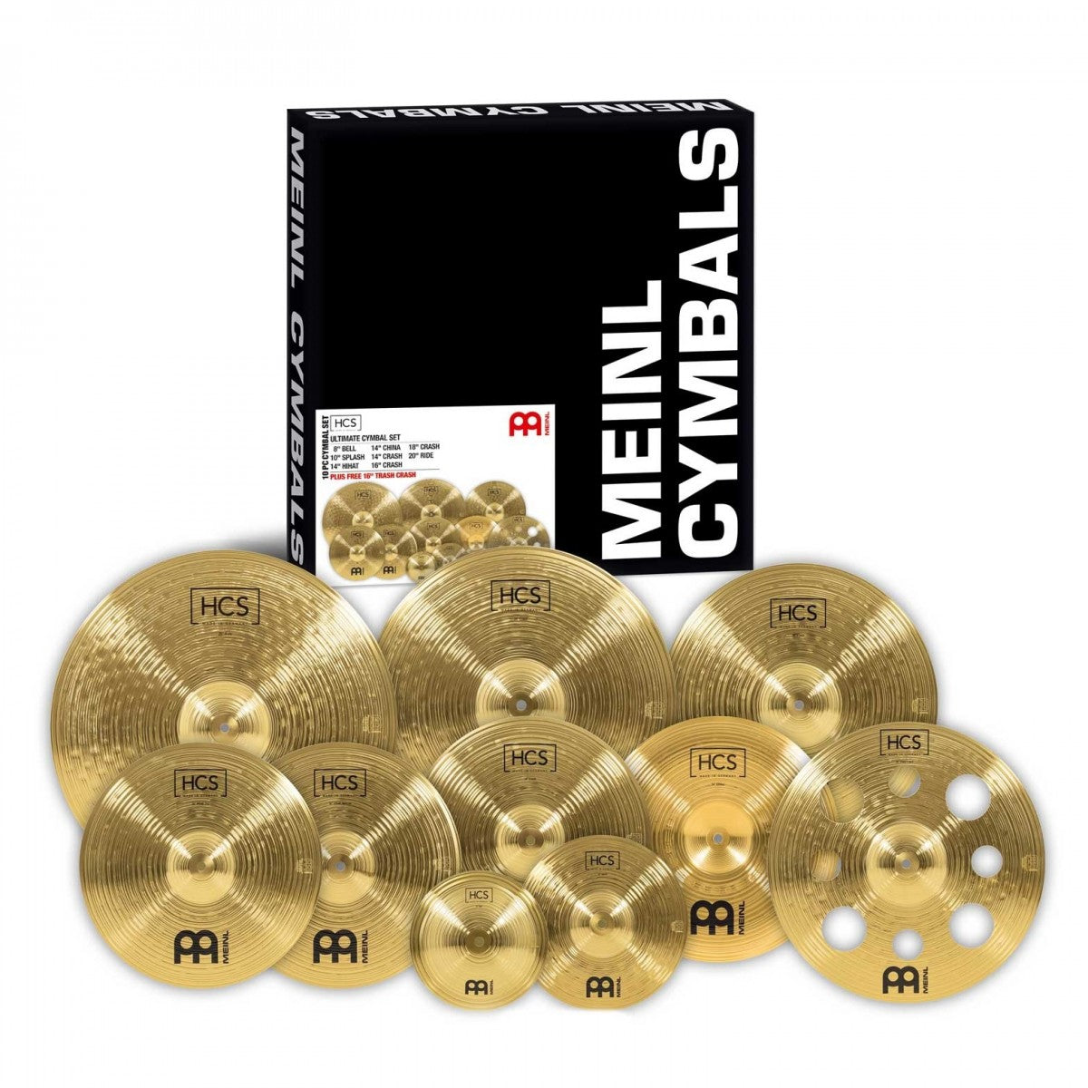 Meinl HCS Ultimate Cymbal Set - HCS8B, HCS10S, HCS14H, HCS14C, HCS16C, HCS18C, HCS14CH, HCS20R, HCS16TRC - Into Music Store
