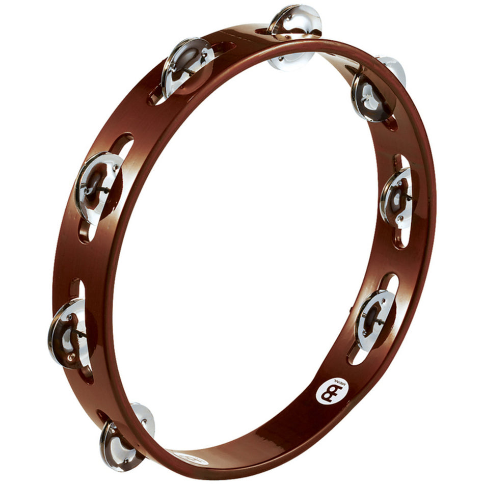 Meinl Traditional Wood Tambourine, Single Row Steel Jingles, African Brown TA1AB - Into Music Store