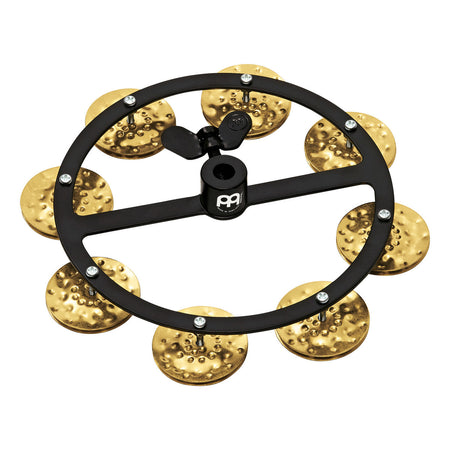 Meinl Headliner Series HiHat Tambourine, Single Row, Hammered Brass Jingles, Black HTHH1B-BK - Into Music Store