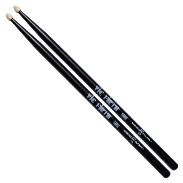 Vic Firth 5A Black Drumsticks American Classic, Wood Tip