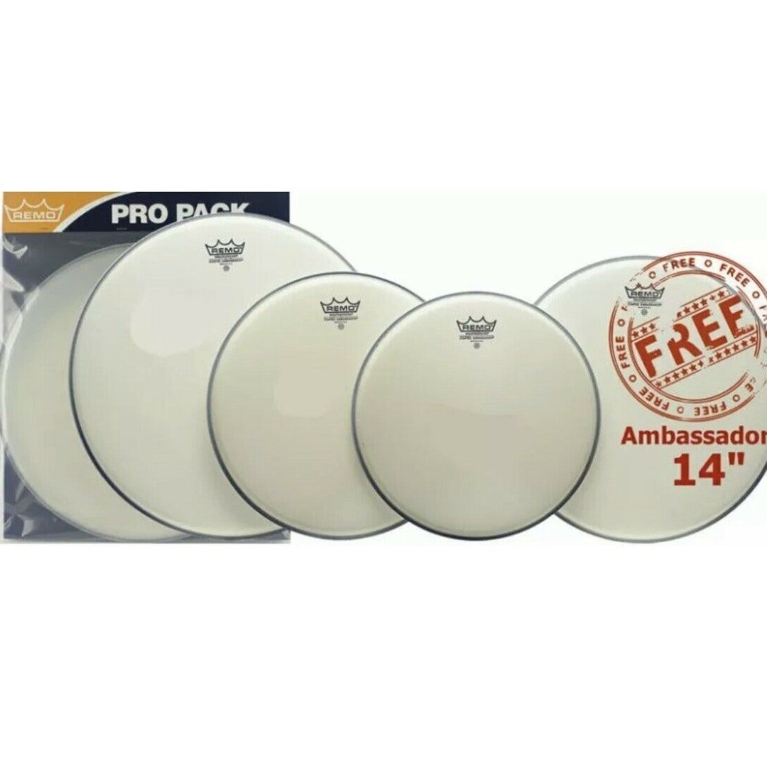 Remo Ambassador Coated Rock Value Drum Head Pack |  12”, 13”, 16” + FREE SNARE - Into Music Store